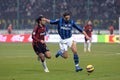 Alessandro Nesta and Zlatan Ibrahimovic in action during the match